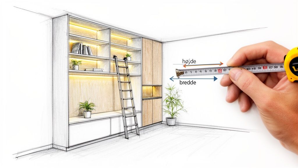 Fleksibel opmåling af vægpaneler i moderne hjem.