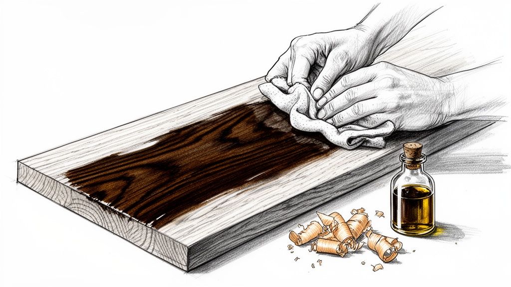 Naturlig træbeskyttelse med olie og vedligeholdelse for holdbare snedkerprojekter.