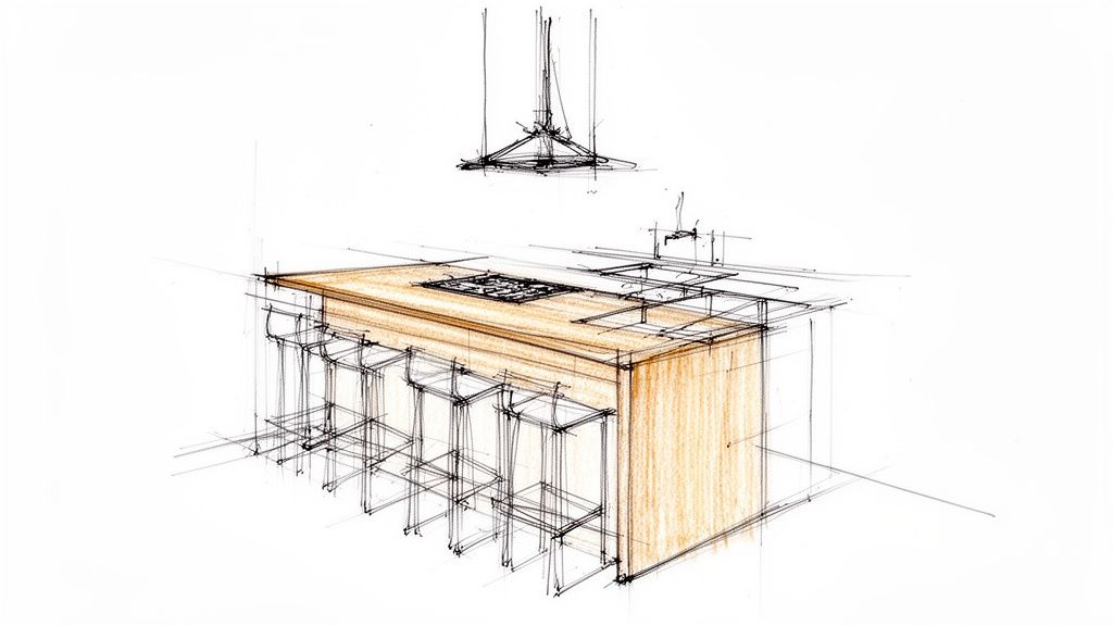 Skræddersyet snedkerarbejde til køkken, fokus på kvalitet og håndværk.