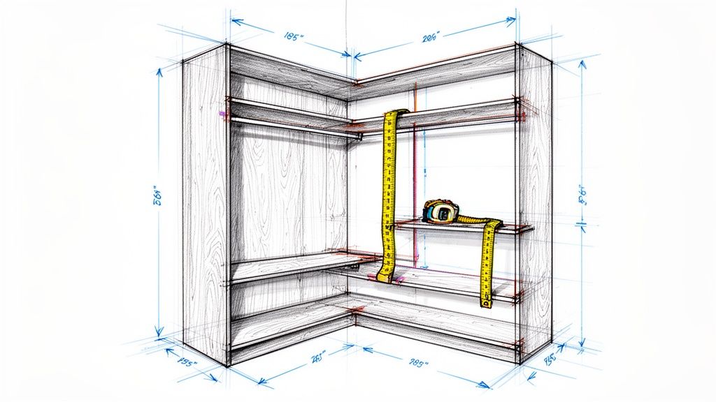 Skræddersyet snedkerarbejde til skabe og opbevaringsløsninger, udført af erfarne snedkere.