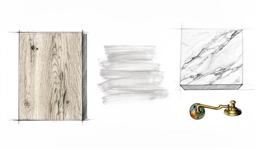 Ekspert snedkerarbejde til franske landkøkkenstilelementer.