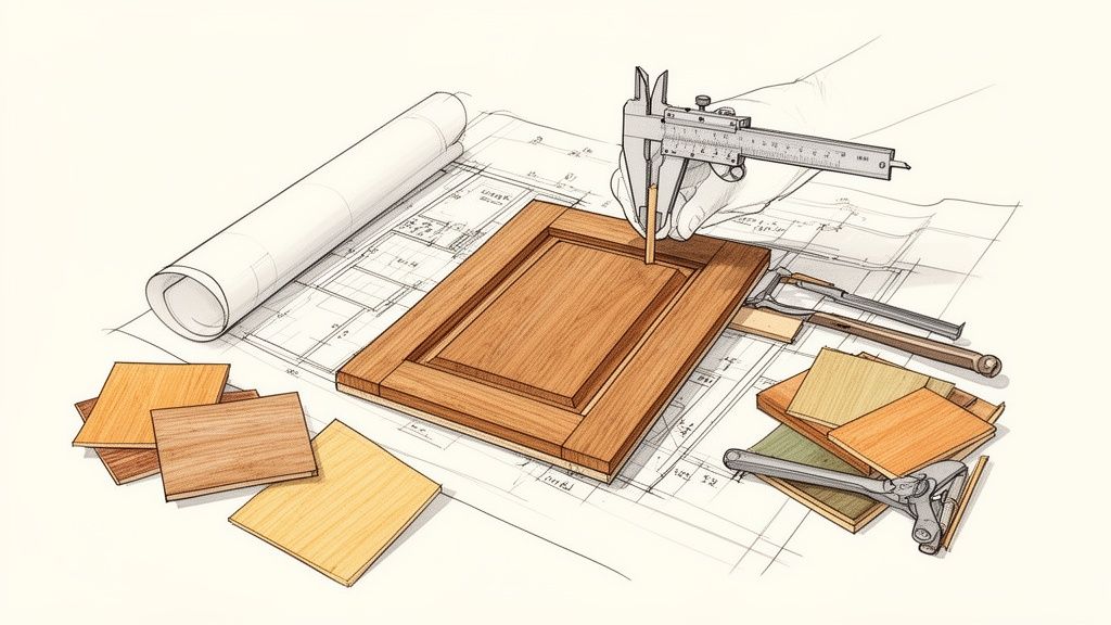 Snedkerarbejde med fokus på kvalitet og præcision, specialdesignede møbler og træarbejde.