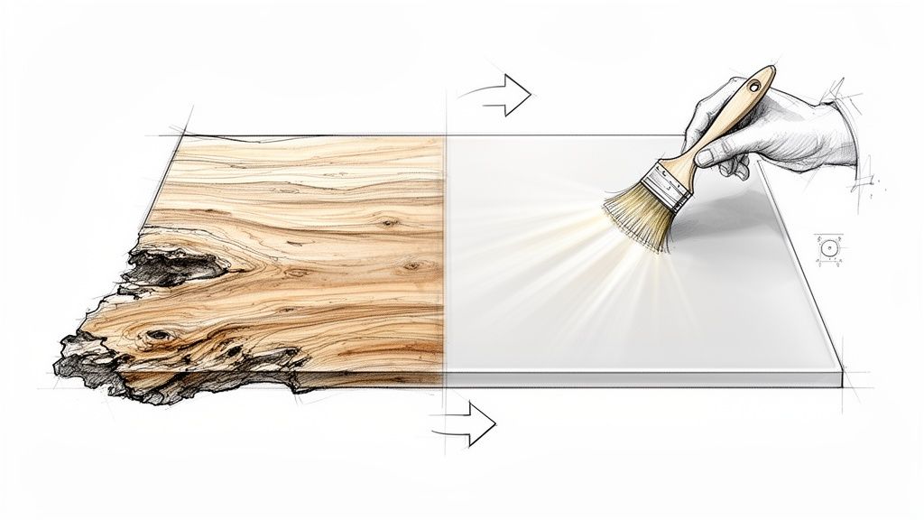 Træbehandling og lakering udført af professionel snedker.